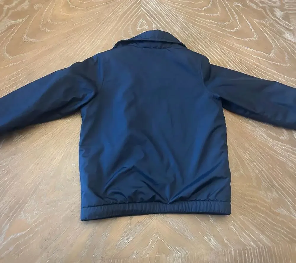 Old Navy Toddler Navy Blue Military Jacket Coat Peace Sign Patch 3T Camo